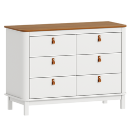 Berço 3 em 1 Evolutivo e Cômoda 6 Gavetas Linha Cromo Nogueira com Branco Quater - 7