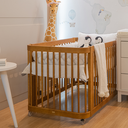 Ver mais imagens de Berço 3 em 1 Evolutivo e Cômoda 6 Gavetas Linha Cromo Nogueira com Branco Quater