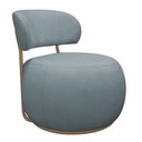 Ver imagem 1 de Poltrona Decorativa Greta Base Giratória Ouro Fosco Bouclé Azul Claro - Nexta Casa