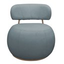 Ver imagem 6 de Poltrona Decorativa Greta Base Giratória Ouro Fosco Bouclé Azul Claro - Nexta Casa