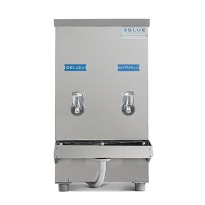 Bebedouro Purificador Industrial Blue Bancada 2 Torneiras Natural e Gelada 20l Pib20l127vn-2t Inox