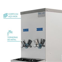 Bebedouro Purificador Industrial Blue Bancada 2 Torneiras Natural e Gelada 20l Pib20l127vn-2t Inox - 6