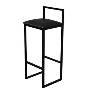 Banqueta Bistro Industrial Assento Estofado:preto