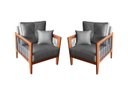 Ver imagem 4 de Kit Poltrona Paris corda nautica com 2 peças luxury linho Grafite com almofadas