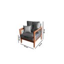 Ver imagem 3 de Kit Poltrona Paris corda nautica com 2 peças luxury linho Grafite com almofadas