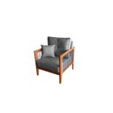 Ver imagem 2 de Kit Poltrona Paris corda nautica com 2 peças luxury linho Grafite com almofadas
