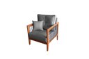 Ver imagem 2 de Kit Poltrona Paris corda nautica com 2 peças luxury linho Grafite com almofadas