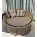 Ver imagem 1 de Chaise Palmeira Taça em Corda Areia - Tecido Duna Marrom