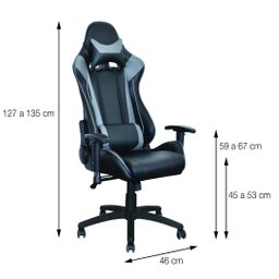 Cadeira Gamer Estofada Espuma PU com Rodízios 9918 OR Design - 3 Cadeira Gamer Estofada Espuma PU com Rodízios 9918 OR Design - 3