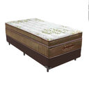 Ver imagem 1 de Cama Box Solteiro Marrom e Colchão Gold Ultragel Molas Ensacadas Ortobom