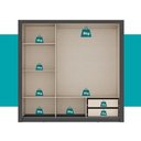 Ver imagem 7 de Guarda Roupa Casal 3 Portas Doha Prime 2 Gavetas Carraro Ripado Preto Touch
