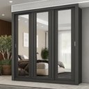 Ver imagem 1 de Guarda Roupa Casal 3 Portas Doha Prime 2 Gavetas Carraro Ripado Preto Touch
