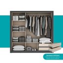 Ver imagem 6 de Guarda Roupa Casal 3 Portas Doha Prime 2 Gavetas Carraro Ripado Preto Touch