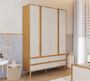 Ver imagem 3 de Kit Berço Guarda Roupa e Cômoda Quarto Infantil MDF Theo