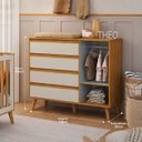 Ver imagem 2 de Kit Berço Guarda Roupa e Cômoda Quarto Infantil MDF Theo