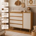Ver imagem 2 de Kit Berço Guarda Roupa e Cômoda Quarto Infantil MDF Theo