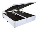 Ver imagem 1 de Cama Box Baú Queen Reforçada Fabricação Própria - Corino - Branco