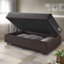 Ver imagem 3 de Cama Box Solteiro Baú Corino Linho com Colchão Adapto Molas Ensacadas 88x188 Ecoflex