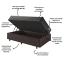 Ver imagem 5 de Cama Box Solteiro Baú Corino Linho com Colchão Adapto Molas Ensacadas 88x188 Ecoflex
