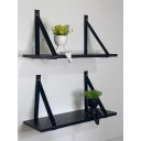 Ver imagem 1 de Kit 2 Prateleiras de Mdf Preto 50x20cm:preto