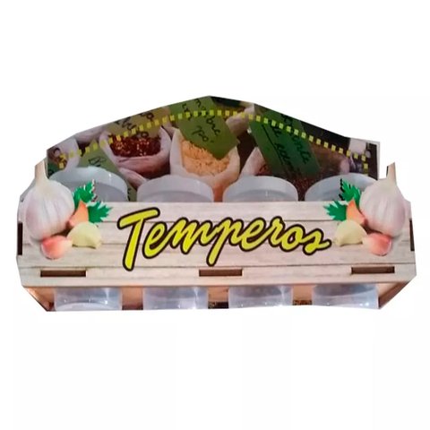 Porta Temperos - Condimentos de Parede em Madeira - Alho