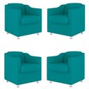 Ver imagem 1 de Kit 04 Cadeira Poltrona Tilla Recepção Hospital - V8 Decor:azul Turquesa