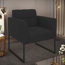 Ver imagem 2 de Poltrona Elisa Veludo Base Metálica Industrial Preto - D'Rossi