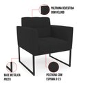Ver imagem 6 de Poltrona Elisa Veludo Base Metálica Industrial Preto - D'Rossi