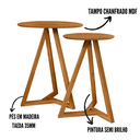 Ver imagem 3 de Mesa Lateral Apoio Classic Madeira Mezanino Offwhite Branco Offwhite Cor:marrom