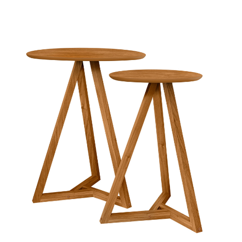 Mesa Lateral Apoio Classic Madeira Mezanino Offwhite Branco Offwhite Cor:marrom