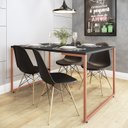 Ver imagem 4 de Mesa de Jantar 4 Lugares 135cm Industrial Aço Tampo em BP Porto Espresso Móveis
