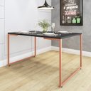 Ver imagem 1 de Mesa de Jantar 4 Lugares 135cm Industrial Aço Tampo em BP Porto Espresso Móveis