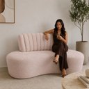 Ver imagem 3 de Sofá Orgânico Curvo Luxo Mavie 180cm Sala Bouclê Rose