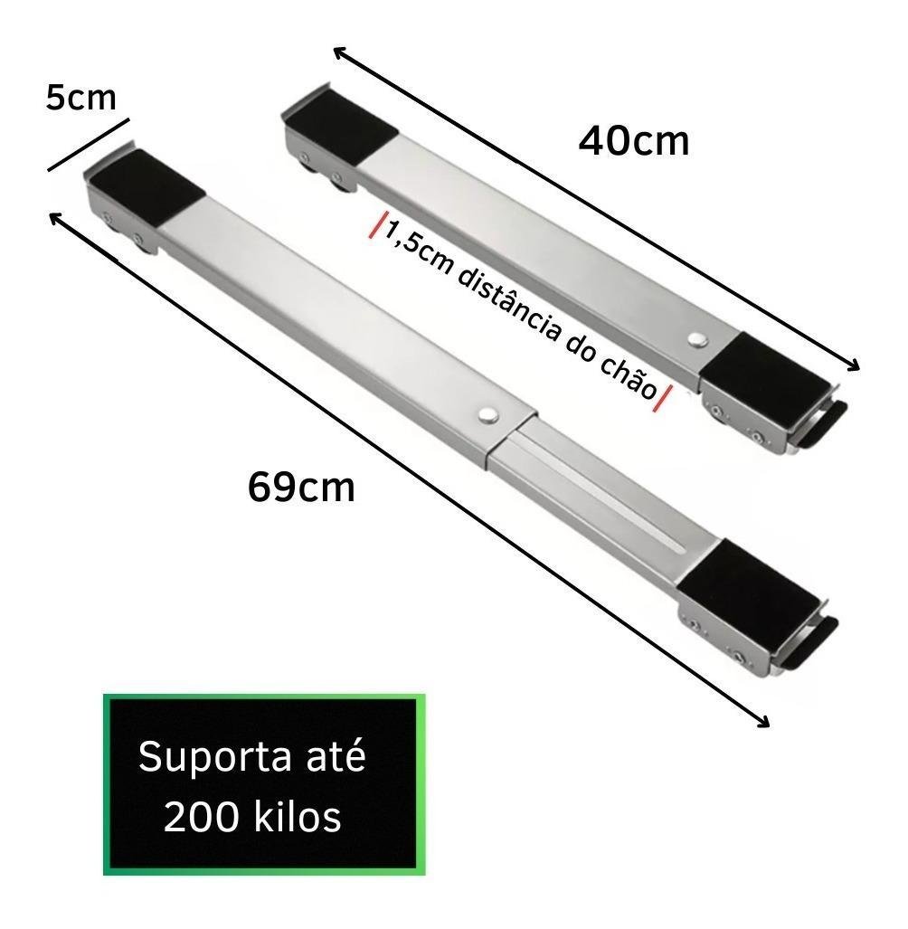 Suporte Base Rodinhas Ajustável para Geladeira Fogão 200kg - 3