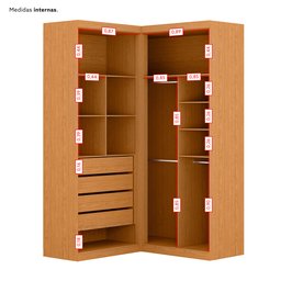 Guarda Roupa de Canto 4 Portas 4 Gavetas Tuim Yescasa - 4