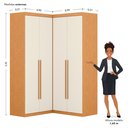 Ver imagem 5 de Guarda Roupa de Canto 4 Portas 4 Gavetas Tuim Yescasa Bege/Cinamomo/Off White
