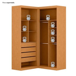Guarda Roupa de Canto 4 Portas 4 Gavetas Tuim Yescasa - 6