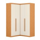 Ver imagem 2 de Guarda Roupa de Canto 4 Portas 4 Gavetas Tuim Yescasa Bege/Cinamomo/Off White