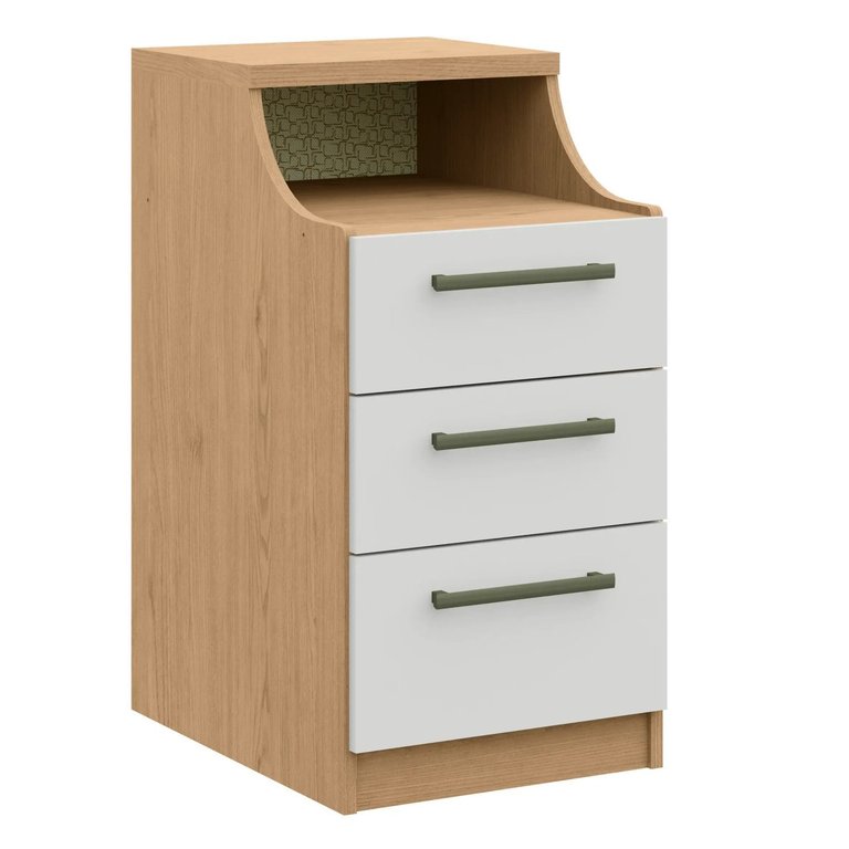 Mesa de Cabeceira 3 Gavetas 1 Nicho Elegance