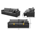 Ver imagem 2 de Sofá Cama Retrátil e Reclinável 2,50m com Molas Karen Veludo Cinza Adonai Estofados