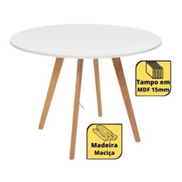 Mesa de Jantar Leda Compacta Ideal para Ambientes Pequenos e Modernos Cor Branca 80cm - 8