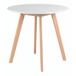 Mesa de Jantar Leda Compacta Ideal para Ambientes Pequenos e Modernos Cor Branca 80cm - 1