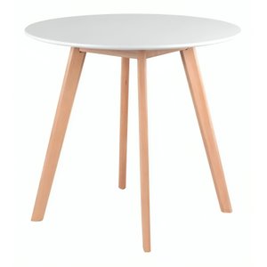 Mesa de Jantar Leda Compacta Ideal para Ambientes Pequenos e Modernos Cor Branca 80cm