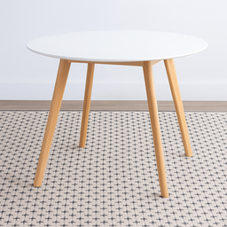Mesa de Jantar Sala Cozinha Leda Compacta Ideal para Ambientes Pequenos e Modernos Cor Branca 80cm - 1