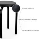 Ver imagem 3 de Banqueta Cozinha Baixa Empilhável Industrial Kit 6 Jully Preto/preto D03 - D’Rossi