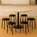 Ver imagem 1 de Banqueta Cozinha Baixa Empilhável Industrial Kit 6 Jully Preto/preto D03 - D’Rossi