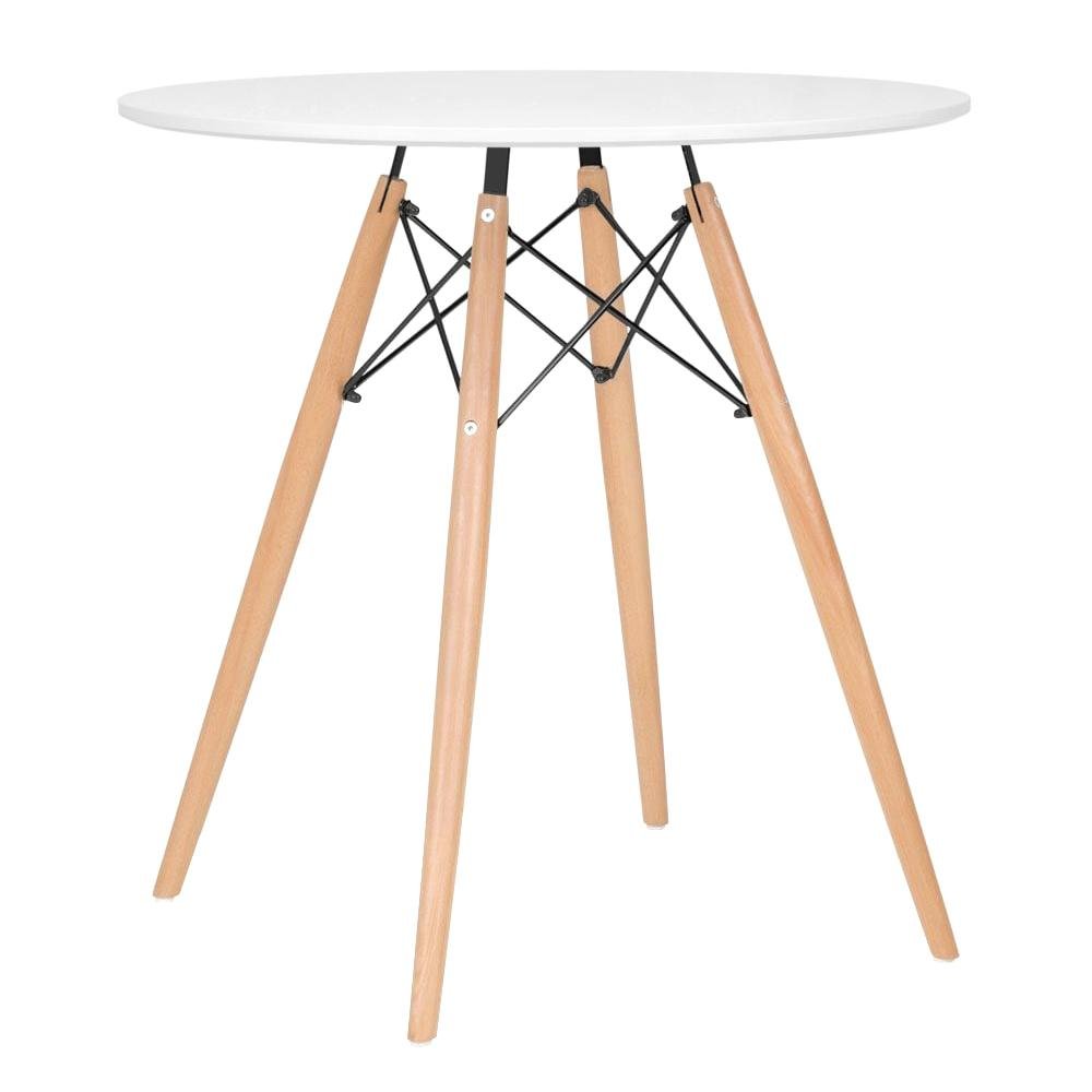 KIT - Mesa redonda Eames 70 cm branco + 3 cadeiras Eiffel DSW Laranja - 2