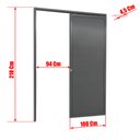 Ver imagem 4 de Porta de Correr Suspensa Lambril Esq L.25 Cinza 210x100 Brimak