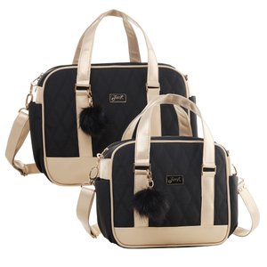 Bolsa + Frasqueira Térmica Preta e Dourado Oslo