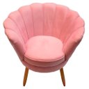 Ver imagem 2 de Poltrona Pétala Rose Suede Confortavel e Elegante Para Salara Quarto e Escritório